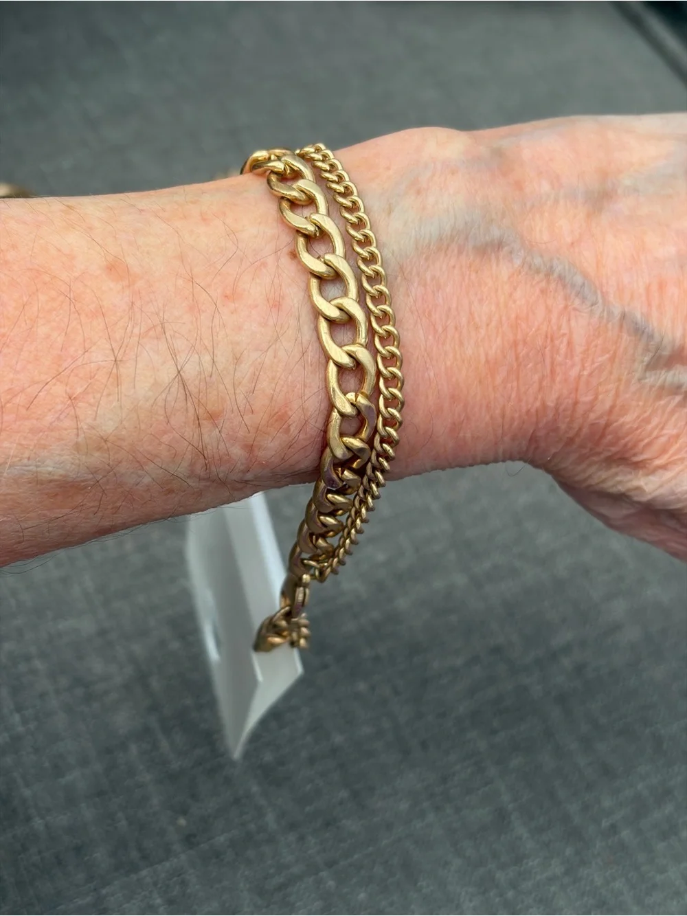 Gold-Tone Double Curb Chain Layered Bracelet